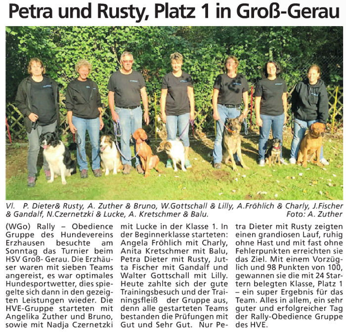 Bericht Rally Obedience in Groß Gerau